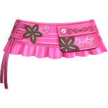 Retro Gyaru Floral Pleated Skirt Pink Brown 3.0