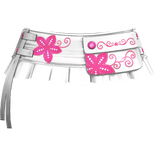 Retro Gyaru Floral Pleated Skirt White Pink 3.0