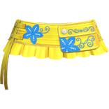Retro Gyaru Floral Pleated Skirt Yellow Blue 3.0