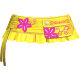 Retro Gyaru Floral Pleated Skirt Yellow Pink 3.0