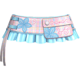 Retro Plaid Gyaru Floral Pleated Skirt Blue Pink