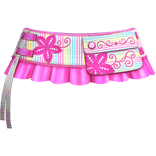 Retro Rainbow Stripes Gyaru Floral Pleated Skirt