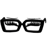 ♡ retro thick glasses w dollie lashes