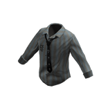 Retro Tie Button Shirt - Blue striped