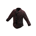 Retro Tie Button Shirt - Burgundy Plaid