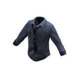 Retro Tie Button Shirt - Slate Blue