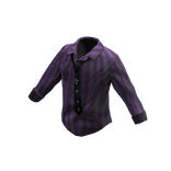 Retro Tie Button Shirt - Striped Purple