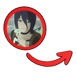 Reze Cute Stare Red Circle Pointing Arrow