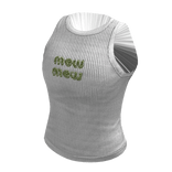 Rhinestone Logo Tank Top | White & Green