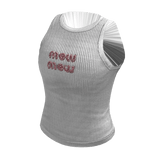 Rhinestone Logo Tank Top | White & Pink