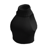 Black Knit Turtle Neck Tank Top