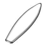 Ridable Silver Surfboard