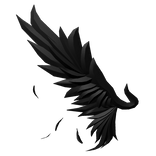 Right Black Half Angel Wing