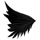 Right Black Half Angel Wing