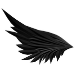 Right Black Half Angel Wing
