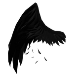 Right Black Half Angel Wing