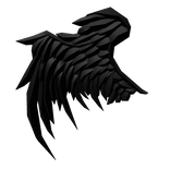 Right Black Half Angel Wing