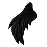 Right Black Half Angel Wing