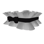 Right Black White Ruffled Arm Bow