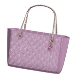 Right | Pink Quilted Leather Gold Charm Tote 