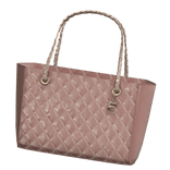 Right | Rose Quilted Leather Gold Charm Tote 