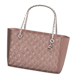 Right | Rose Quilted Leather Silver Charm Tote 