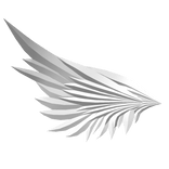Right White Half Angel Wing