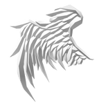 Right White Half Angel Wing