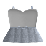 Rose Laced Ballerina Dress With Bow In Blue