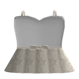 Rose Laced Ballerina Dress With Bow In Cream