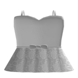 Rose Laced Ballerina Dress With Bow In White 