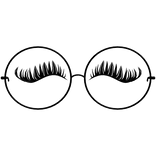 Round Glasses with Lashes