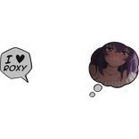 Roxy Migurdia Thinking Bubble + I Love Text