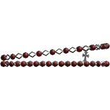 Ruby Chrome Cross Beaded Bracelet (Left)