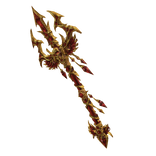 Ruby Skull Trident Gold