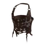 Ruched Halter Top with Starbursts (Brown)
