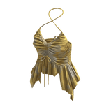Ruched Ruffle Halter Top ⭐