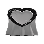 ♡ ruffle heart top black & white