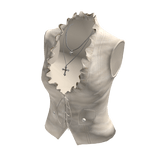 Ruffle-Neck Buttoned Vest (Cream)