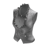 Ruffle-Neck Buttoned Vest (Gray)