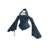 Ruffle Top with Bell Sleeves (Blue)