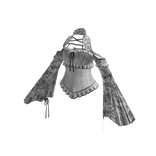 Ruffle Top with Bell Sleeves (White)