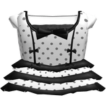 ruffled black polka dots bow dress 