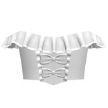 Ruffled bow corset - white