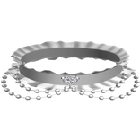 Ruffled Choker Diamonds Heart