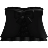 ♡ : ruffled dolly top dress with bow in black