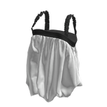 💜 Ruffled Strap Bubble Cami Top_White