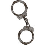 rusty hanging handcuffs