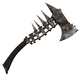 Rusty Spiked Metal Axe (Back)