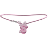 ♡ s bunny initial necklace (pink)